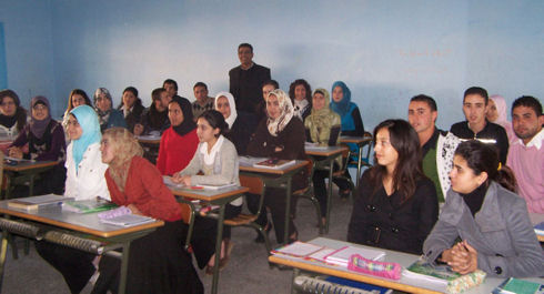 Students studying English